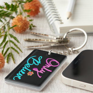 Porte-clefs Citation Inspirante Only Believe sur Fond Noir