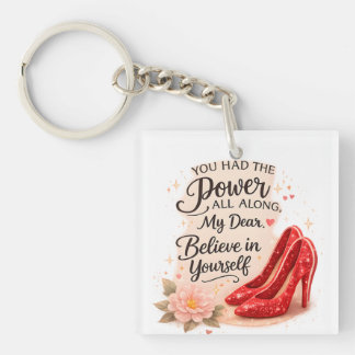 Porte-clefs Citation Inspirante 'Vous Aviez le Pouvoir Depuis