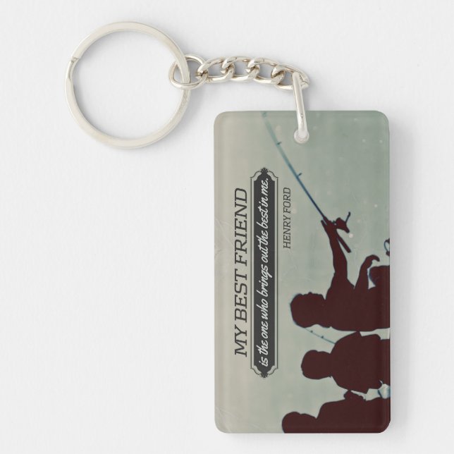 Porte-clefs Citation Inspirationnelle de Henry Ford "Meilleur  (Devant)