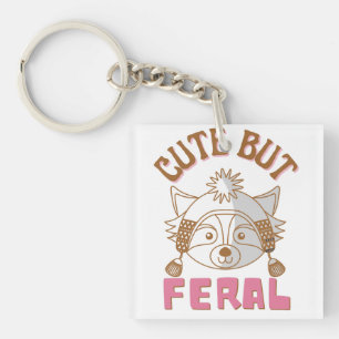 Porte-clefs Citation Mème Mignonne Mais Feral Funny