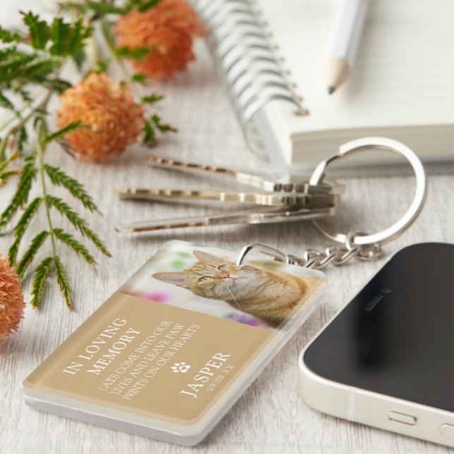 Porte-clefs Citation moderne de photo et de sympathie Mémorial (Devant droit)