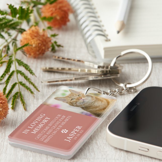 Porte-clefs Citation moderne de photo et de sympathie Mémorial (Devant droit)