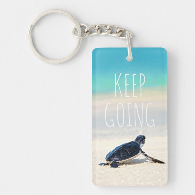 Porte-clefs Citation Motivante Continuez Turtle Beach   (Devant)