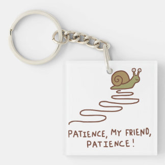 Porte-clefs Citation motivante de patience avec un escargot mi