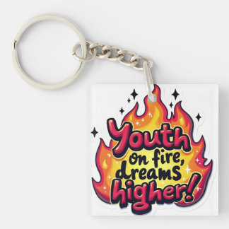 Porte-clefs Citation motivante funky jeunesse en feu rêve élev
