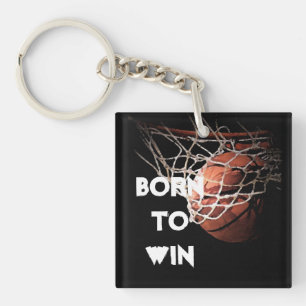 Porte-clefs Citation motivationnelle disant Basketball né pour