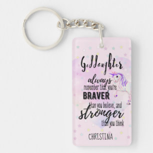 Porte-clefs Citation Motivationnelle GODDAUGHTER Personnalisée