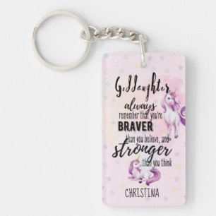 Porte-clefs Citation Motivationnelle GODDAUGHTER Personnalisée
