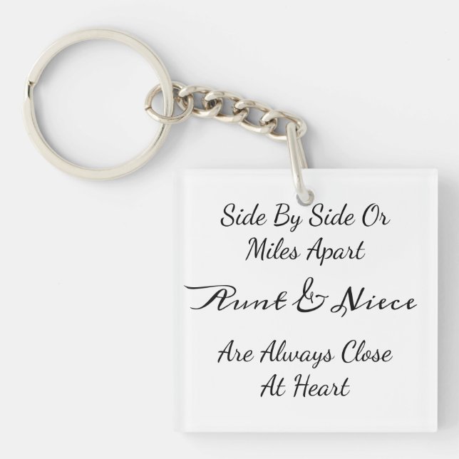 Porte-clefs Citation Tante & Nièce – Côte à Côte ou à des Mile (Devant)
