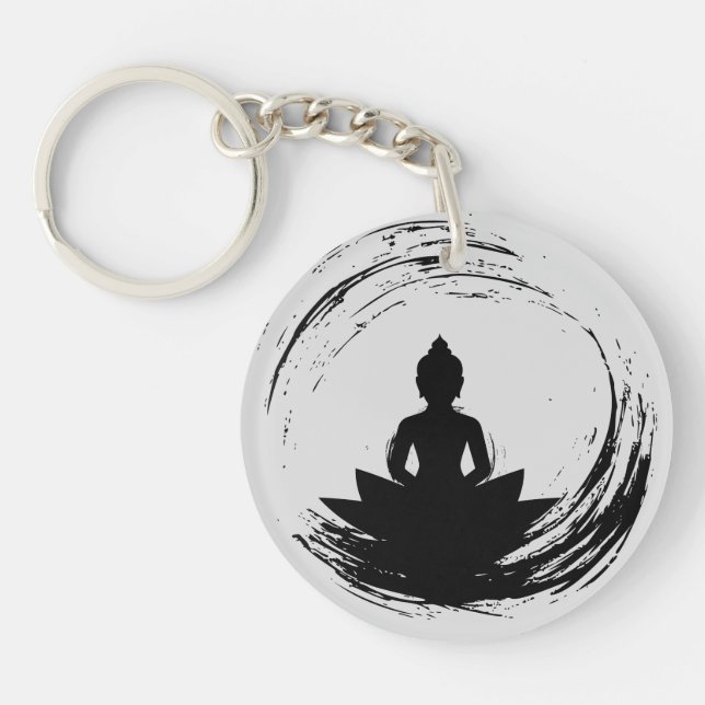 Porte-clefs Citation zen : Sagesse et méditation (Devant)