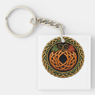 Porte-clefs Citrouille à rondel de nœud celtique