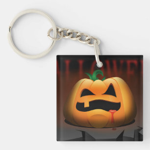 Porte-clefs Citrouille Acrylique Halloween effrayant Porte - c