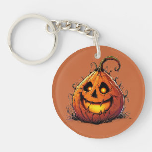 Porte-clefs Citrouille de Jack O’Lantern effrayante avec des y