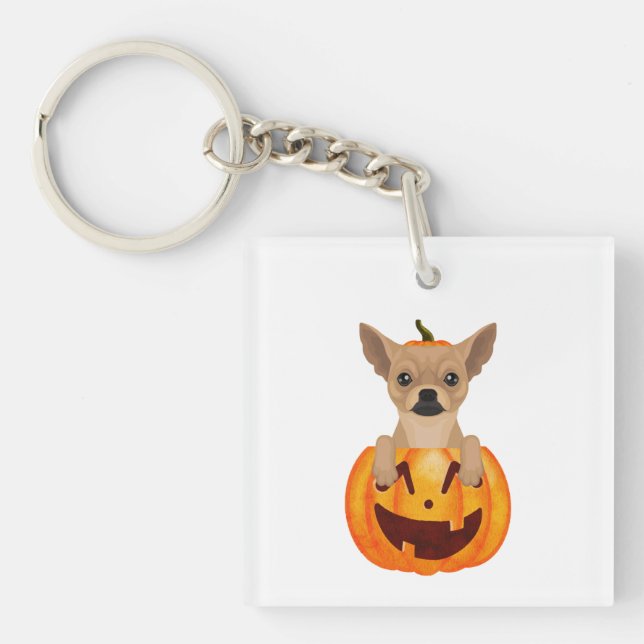 Porte-clefs Citrouille du Chihuahua (Devant)