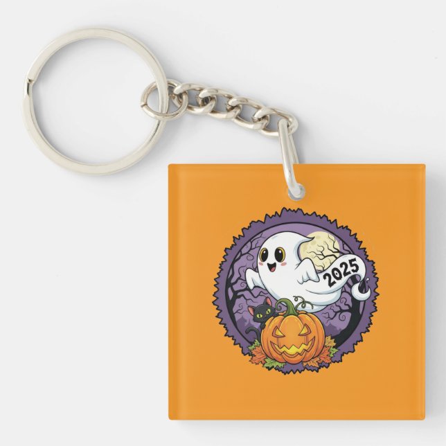 Porte-clefs Citrouille éffrayant Halloween 2025 Jeu d'oreiller (Devant)