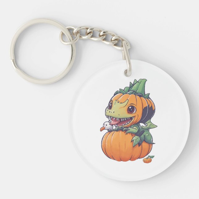 Porte-clefs citrouille folle essayant de manger effrayant  (Devant)