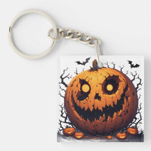 Porte-clefs Citrouille géante avec un sourire sinistre d'Hallo