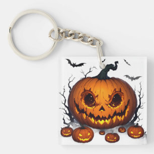 Porte-clefs Citrouille massive d'Halloween avec des yeux lumin