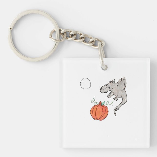 Porte-clefs Citrouille orange avec Dragon (Devant)