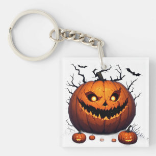 Porte-clefs Citrouille sinistre Jack O Lantern Halloween soir