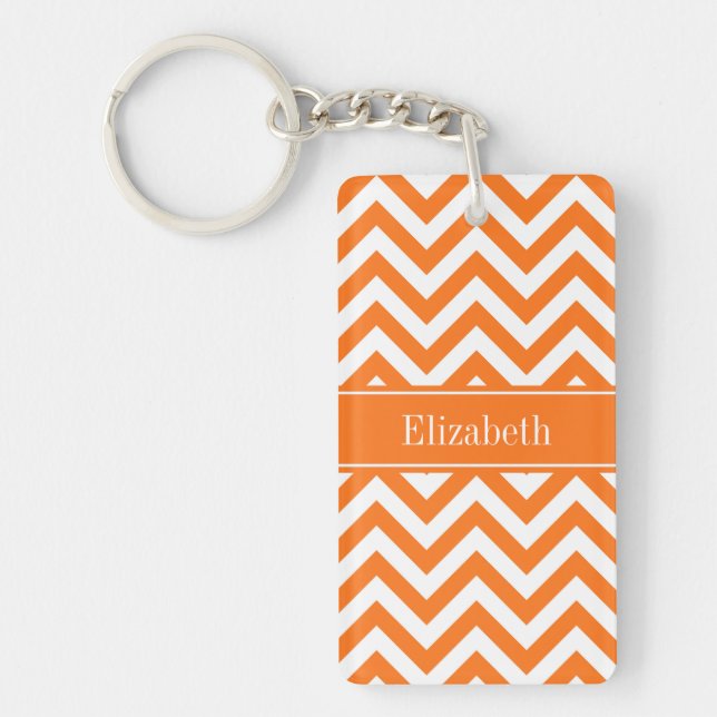 Porte-clefs Citrouille White Chevron, nom Citrouille Monogram (Devant)