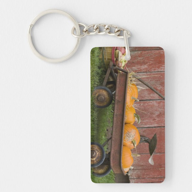 Porte-clefs Citrouilles dans un vieux chariot (Devant)