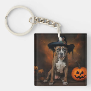 Porte-clefs Citrouilles d'Halloween effrayantes American Staff