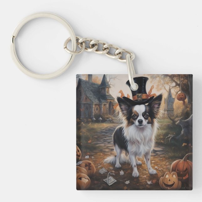 Porte-clefs Citrouilles Papillon Halloween Épurées  (Devant)