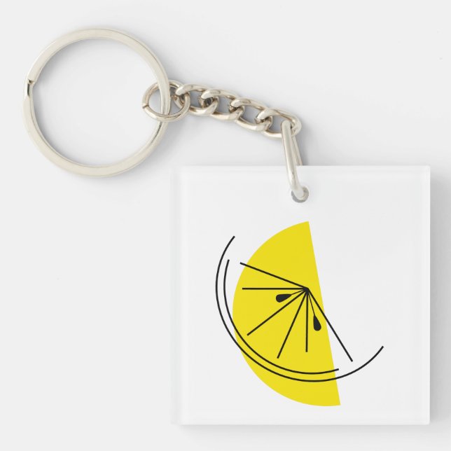 Porte-clefs Citrus Lemon Monogramme carré double face (Devant)