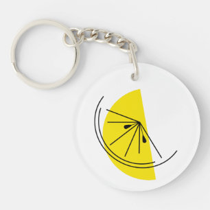 Porte-clefs Citrus Lemon Monogramme cercle double face
