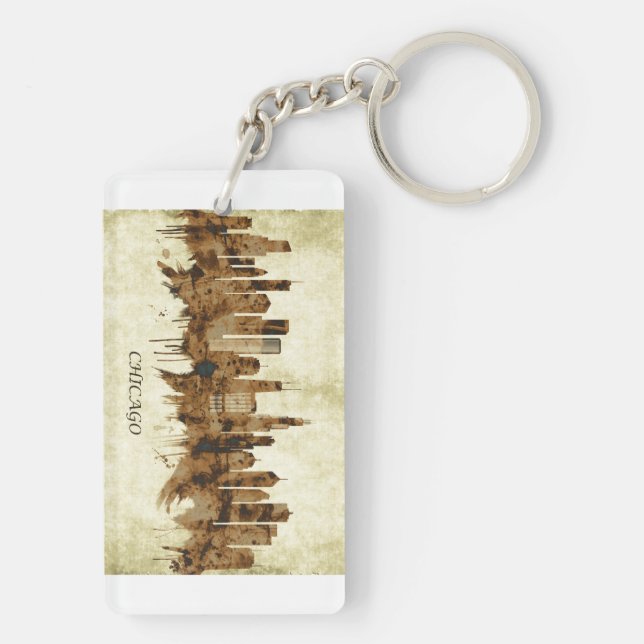 Porte-clefs Cityscape de l'Illinois (Dos)