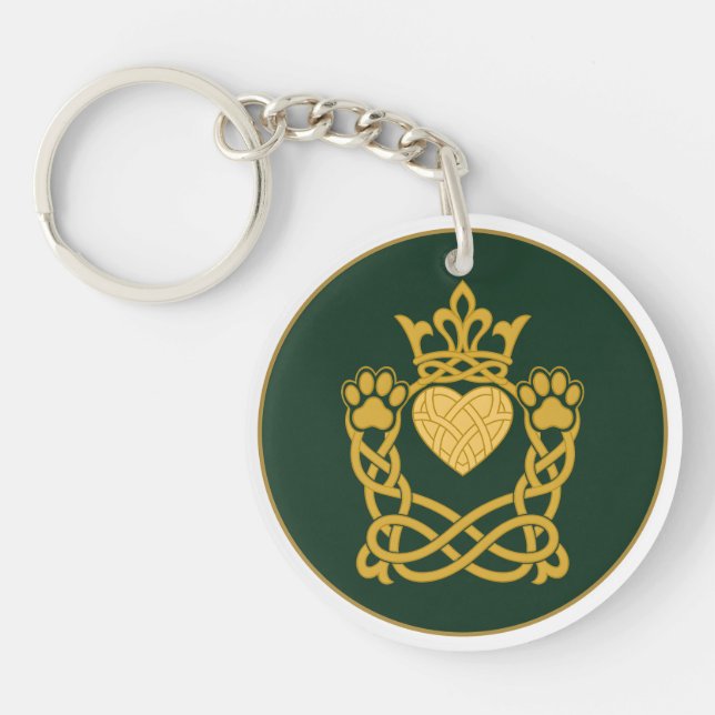 Porte-clefs Claddagh Empreinte de Patte (Devant)