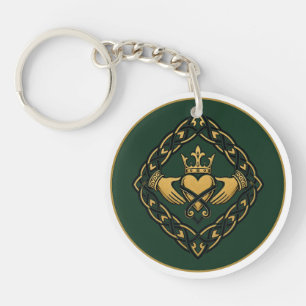 Porte-clefs Claddagh en noir et or
