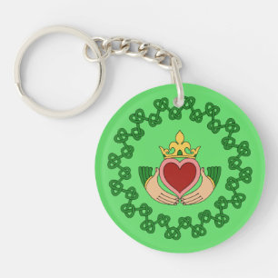 Porte-clefs Claddagh et Green Knotwork