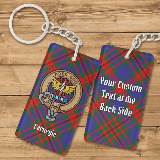 Porte-clefs Clan Carnegie Crest sur Tartan (Créateur téléchargé)
