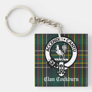 Porte-clefs Clan Cockburn Crest Badge et Tartan