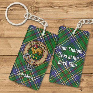 Porte-clefs Clan Cockburn Crest sur Tartan