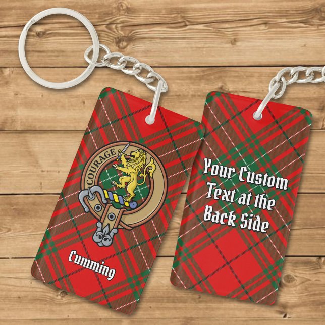 Porte-clefs Clan Cumming Crest sur Tartan (Créateur téléchargé)