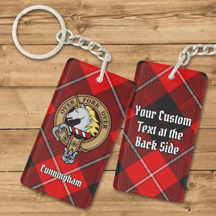 Porte-clefs Clan Cunningham Crest sur Tartan