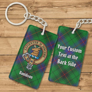 Porte-clefs Clan Davidson Crest sur Tartan
