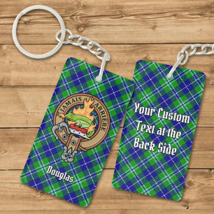 Porte-clefs Clan Douglas Crest sur Tartan