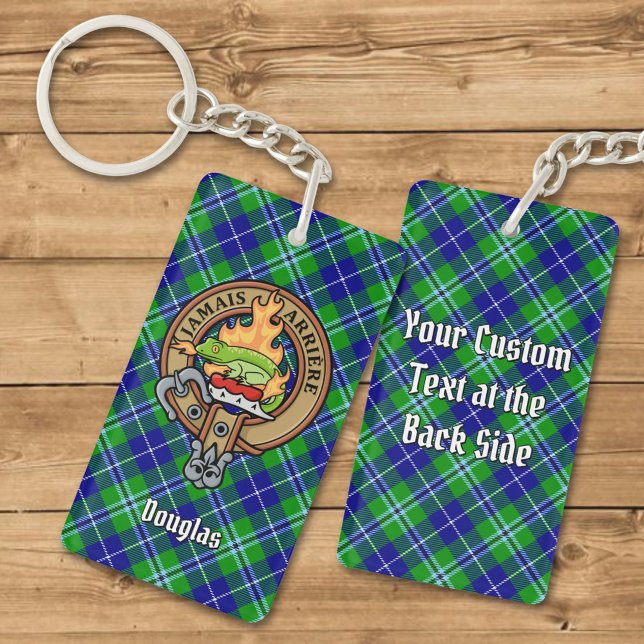 Porte-clefs Clan Douglas Crest sur Tartan (Créateur téléchargé)