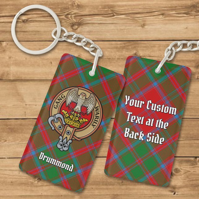 Porte-clefs Clan Drummond Crest sur Tartan (Créateur téléchargé)