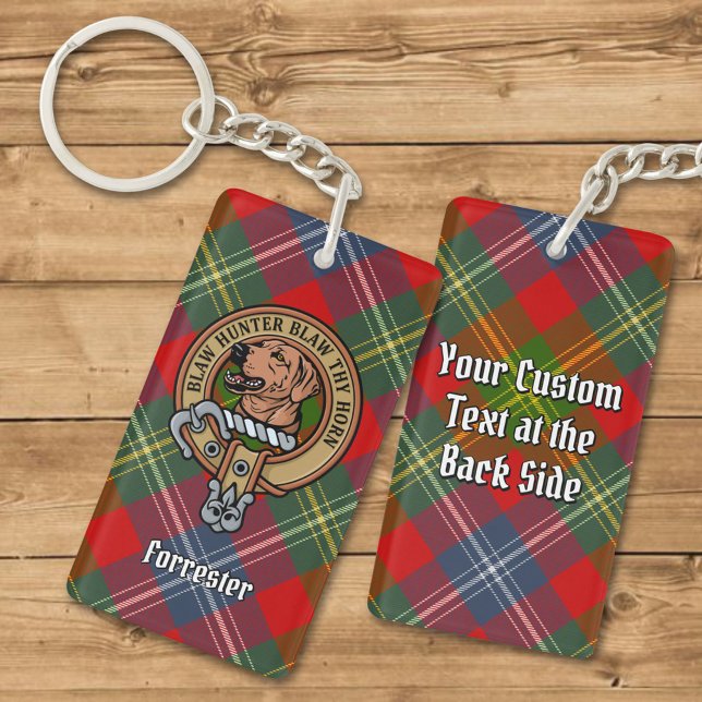 Porte-clefs Clan Forrester Crest sur Tartan (Créateur téléchargé)