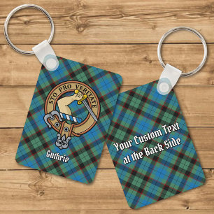 Porte-clefs Clan Guthrie Crest sur Tartan