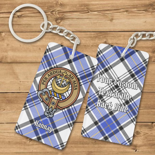 Porte-clefs Clan Hannay Crest sur Tartan (Créateur téléchargé)
