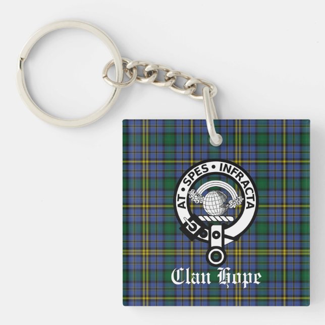 Porte-clefs Clan Hope Crest Badge & Tartan (Devant)