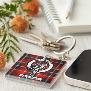 Porte-clefs Clan Innes Crest Badge et Tartan