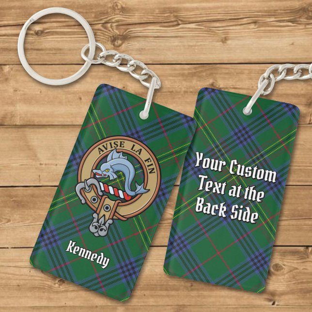 Porte-clefs Clan Kennedy Crest sur Tartan (Créateur téléchargé)