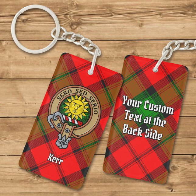 Porte-clefs Clan Kerr Crest sur Tartan (Créateur téléchargé)